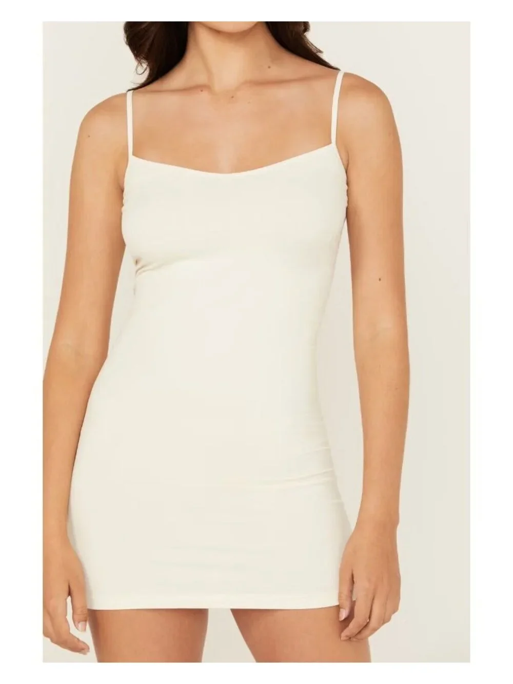 Free People Seamless Mini Slip in Ivory X-Small/Small New Womens Stretchy